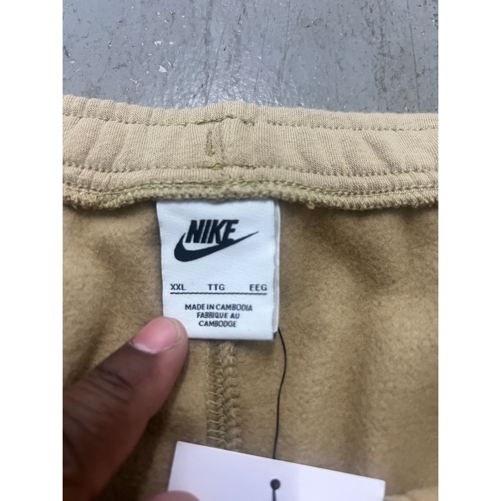 Nike Sweatpants Womens 2XL Beige Fleece Straight Leg Drawstring Activewear NWT - Picture 4 of 7